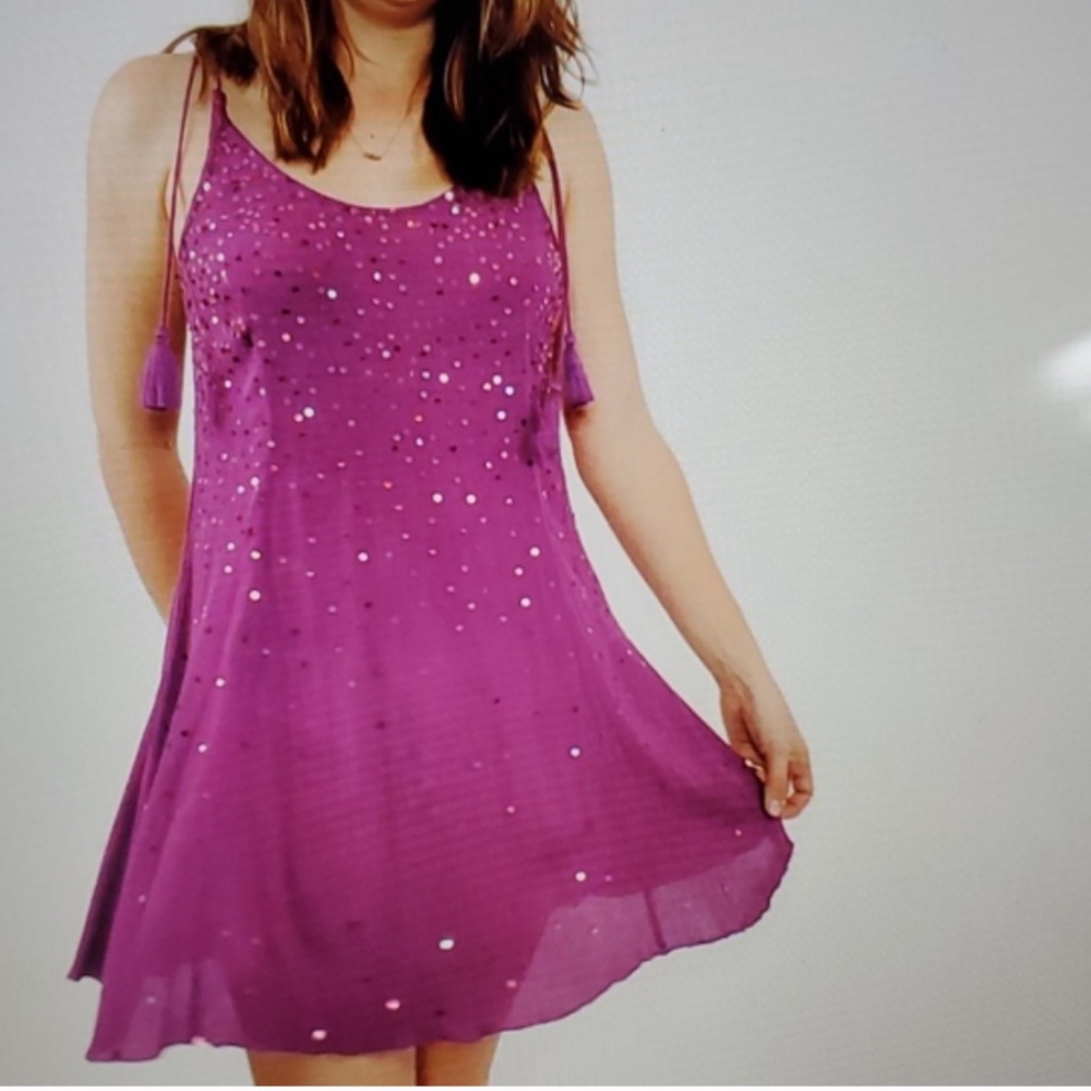 Free People Plum Purple Just Watch Me Slip Dress
